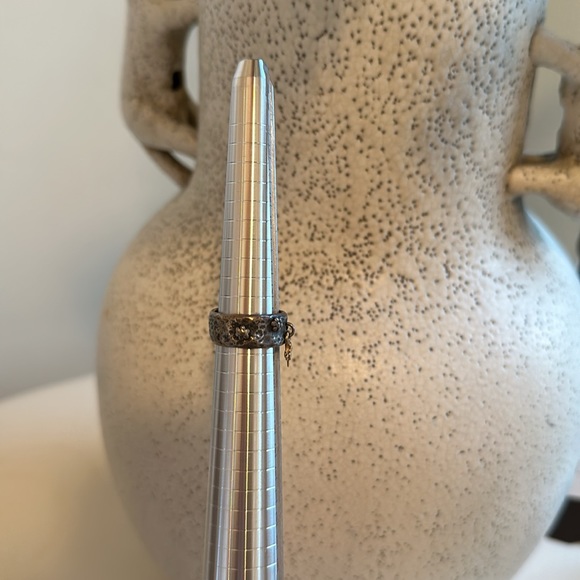 .925 Knights Ring with 10kt Gold Floral Cross, IS Size 6 - Picture 6 of 10